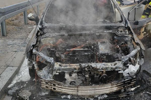 Pożar auta na obwodnicy Olsztyna