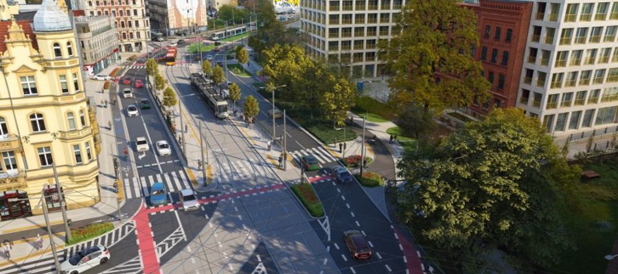 Przystanek na ul. Drobnera zostanie przeobrażony w węzeł przesiadkowy, który umożliwi jednoczesny postój tramwaju i autobusu