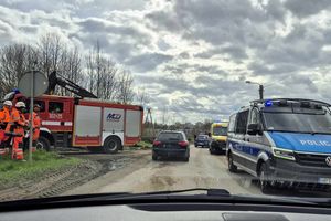 Groźna sytuacja na terenie budowy ronda w Olsztynie [AKTUALIZACJA]