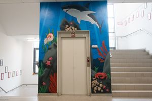 Licealiści z Pruszkowa ozdobili szkolne mury muralami z wizerunkiem morza