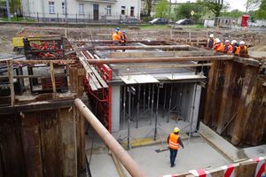 Pierwsze prace przy budowie tunelu stacji Ostróda  [FOTOGALERIA]