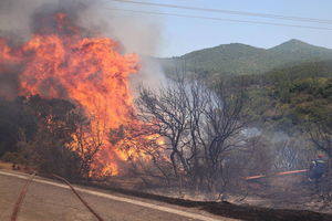 Pożary na wyspie Tasos wywołane przez uderzenia piorunów