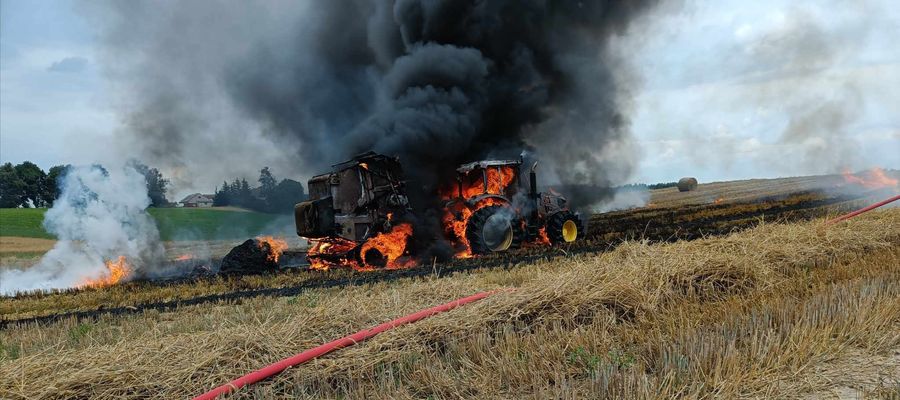 Pożar na polu w Skarlinie