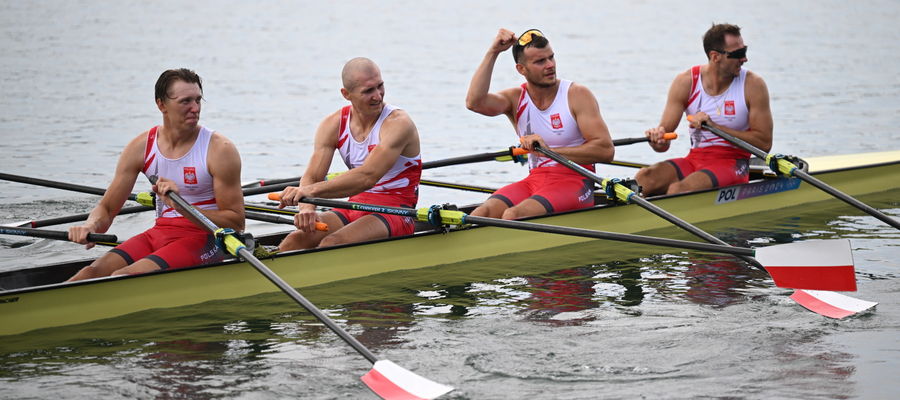 Dominik Czaja, Fabian Barański, Mirosław Ziętarski, Mateusz Biskup na mecie wyścigu finałowego