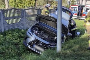 Olkowo (gmina Godkowo): Lexusem wpadł do rowu