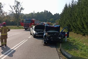 Wypadek na skrzyżowaniu dróg Suchacz - Łęcze