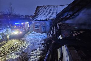 Pożar budynku gospodarczego pod Braniewem. Ogień pochłonął bydło i sprzęt rolniczy