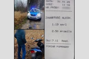 Motorowerzysta miał 2,5 promila alkoholu 