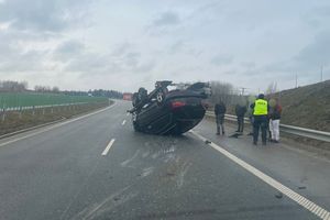 Niebezpieczne zdarzenie drogowe w okolicy Mrągowa