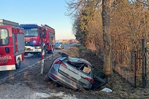 Groźny wypadek w Lubawie – śmigłowiec LPR zabrał rannego kierowcę do szpitala