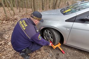 Masowe mandaty oraz blokady kół na ul. Jagiellońskiej w Olsztynie [ZDJĘCIA]