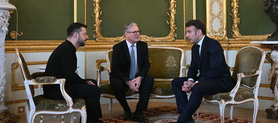 Wołodymyr Zełenski, Keir Starmer i Emmanuel Macron.