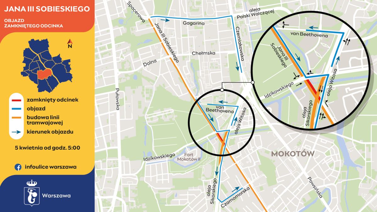 Ulica Jana III Sobieskiego - asfaltowanie w sobotę 5 kwietnia