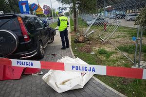 [ZDJĘCIA] Pijany wjechał na chodnik i staranował ogrodzenie