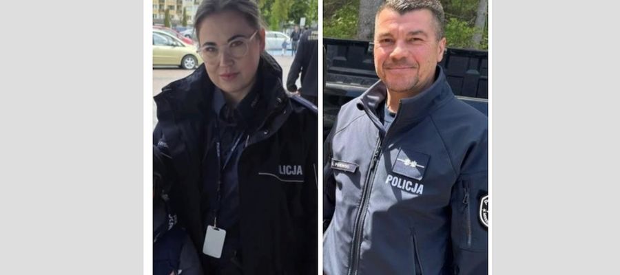 Mł. asp. Joanna Ryska oraz asp. Damian Piotrowski uratowali życie nastolatce