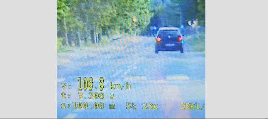 Mieszkaniec Otwocka, który jechał z nadmierną prędkością przez Drygały, stracił prawo jazdy