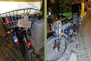 Znicz zamiast światła. 57-latek przerobił rower na prowizoryczny motorower!