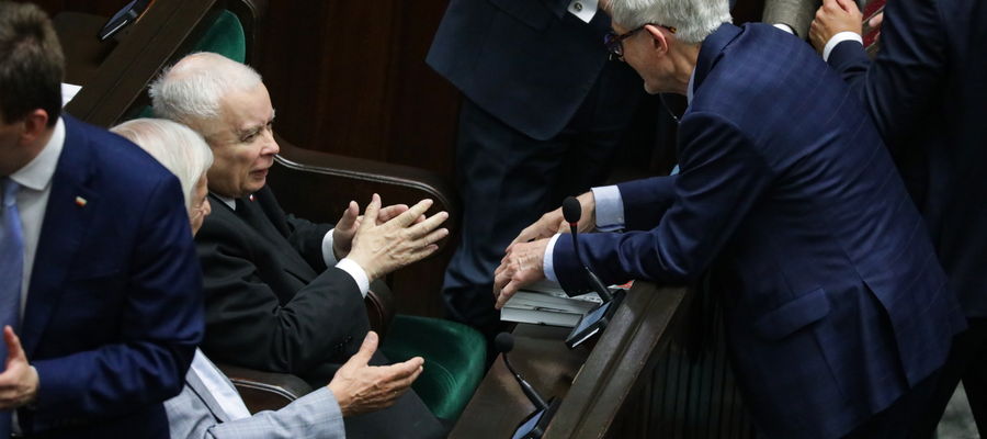 Jarosław Kaczyński podczas posiedzenia Sejmu.