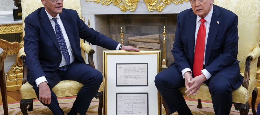 Kanclerz Niemiec Friedrich Merz i prezydent USA Donald Trump.