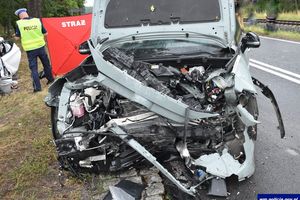 Tragedia na drodze krajowej. Zginęła kobieta, dwójka dzieci w szpitalu