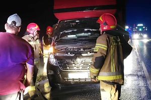 Pożar busa na DK15