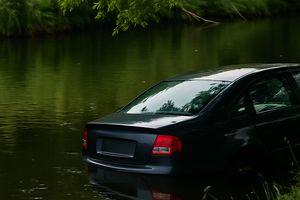 Samochód osobowy wpadł do rzeki 