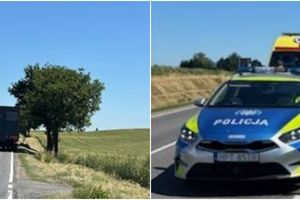 Pieszy z promilami wpadł pod koła ciężarówki między Łążkiem a Sampławą