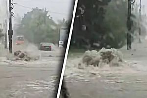 Ulewa sparaliżowała Kielce. Ulice i chodniki pod wodą