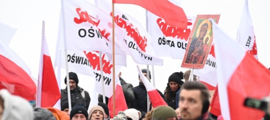 Protest oświatowej Solidarności 