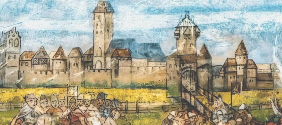Wizualizacja fragmentu malowidła, które jest obecnie restaurowane