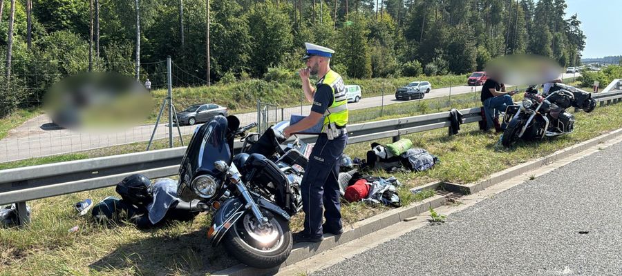 Wypadek motocyklistów na S7 koło Miłomłyna 
 