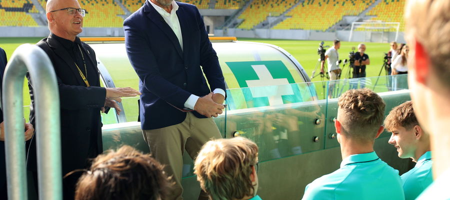  Minister sportu i turystyki Jakub Rutnicki i prezes GKS GieKSa Katowice Sławomir Witek 