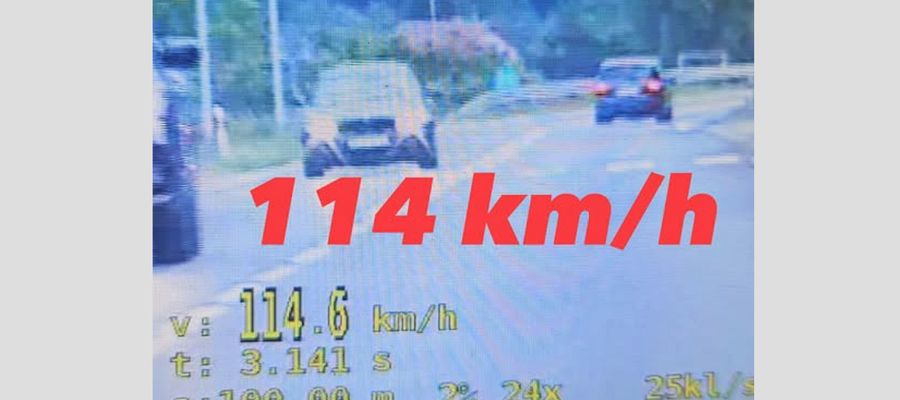 Za przekroczenie dopuszczalnej prędkości kierowca forda stracił prawo jazdy, dostał mandat i punkty karne