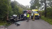[ZDJĘCIA] Samochód z czteroosobową rodziną uderzył w drzewo [AKTUALIZACJA] 