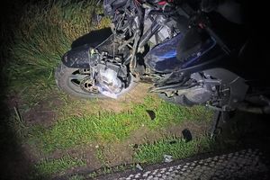 Motocyklista zderzył się z sarną, trafił do szpitala