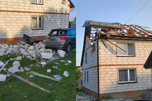 Dron uszkodził dach budynku mieszkalnego w Wyrykach w woj. lubelskim