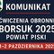 „BORSUK 2025”. Ćwiczenie obronne w powiecie piskim