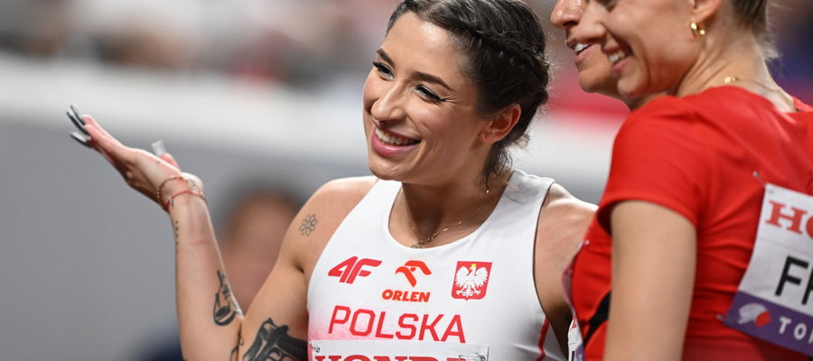  Ewa Swoboda po biegu półfinałowym na 100 m 