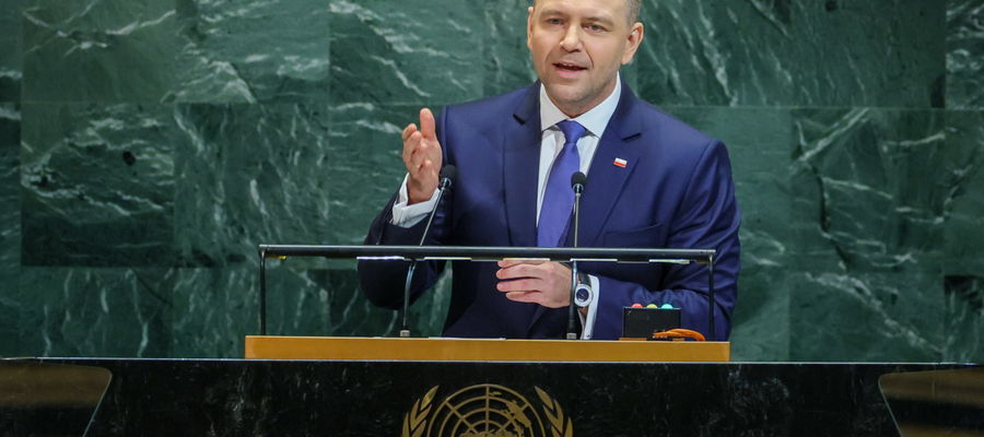 Karol Nawrocki przemawia podczas debaty generalnej 80. Sesji Zgromadzenia Ogólnego ONZ.