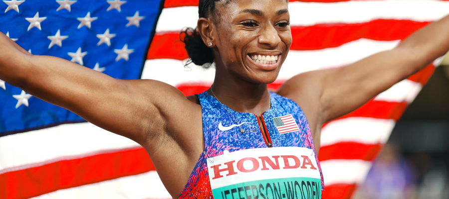 Amerykanka Melissa Jefferson-Wooden wygrała bieg na 100 m