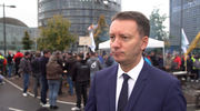 Rolnicy protestują przeciw zmianom w unijnym budżecie. 