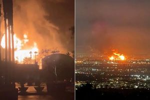 Pożar w rafinerii w pobliżu Los Angeles. 